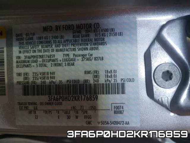 3FA6P0HD2KR176859 фото 2