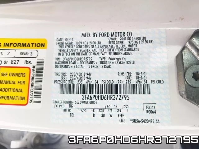 3FA6P0HD6HR372795 фото 2
