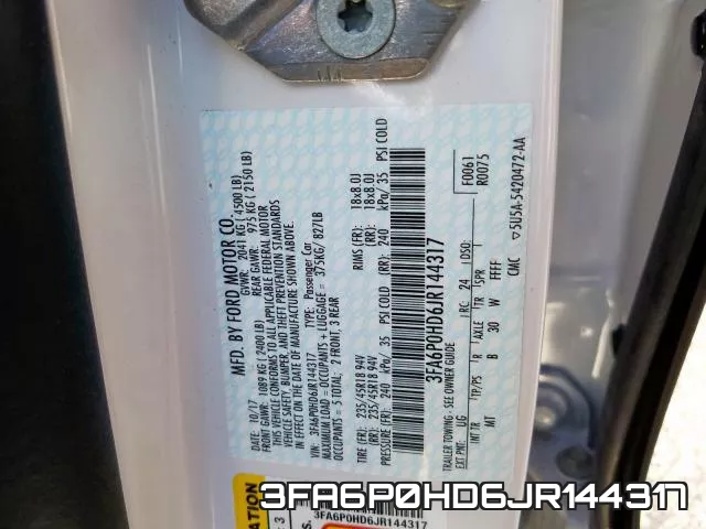 3FA6P0HD6JR144317 фото 2