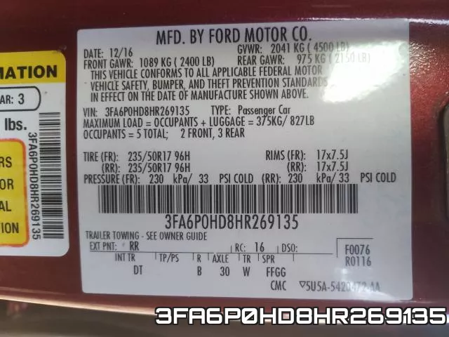 3FA6P0HD8HR269135 фото 2