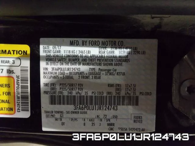 3FA6P0LU1JR124743 фото 2