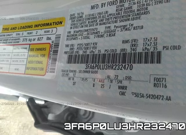 3FA6P0LU3HR232470 фото 10