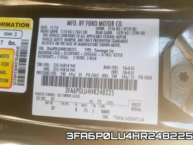 3FA6P0LU4HR248225 фото 2