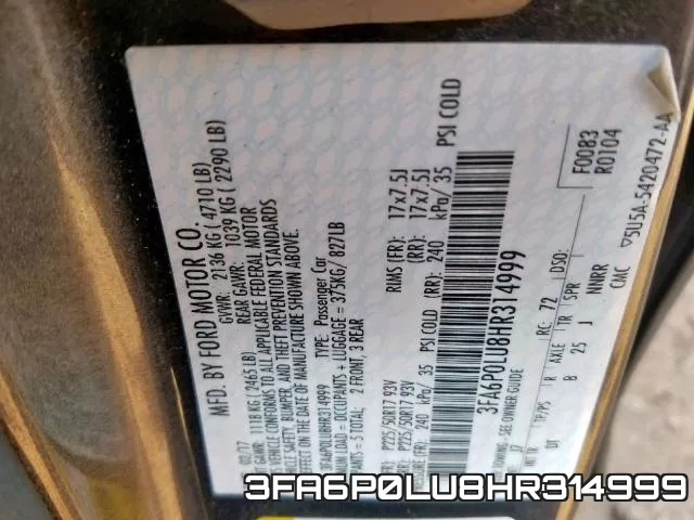 3FA6P0LU8HR314999 фото 2