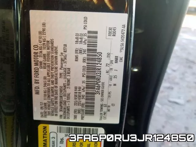 3FA6P0RU3JR124850 фото 2