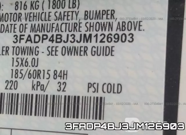 3FADP4BJ3JM126903 фото 10