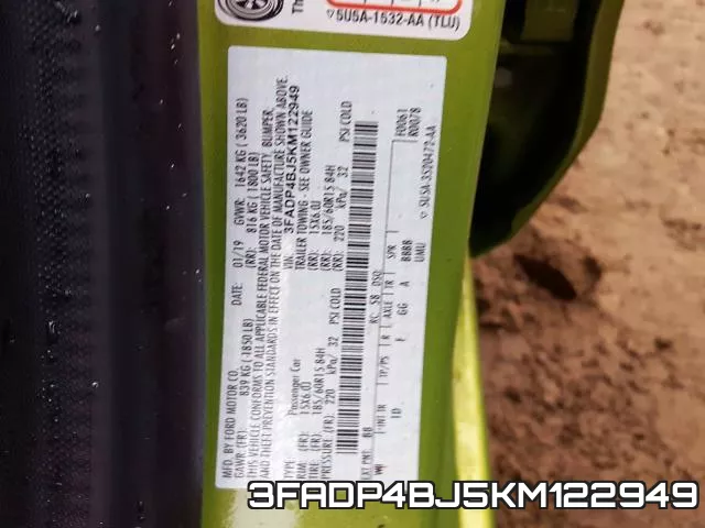 3FADP4BJ5KM122949 фото 2
