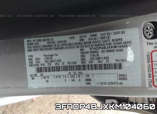 3FADP4BJXKM104060 фото 10