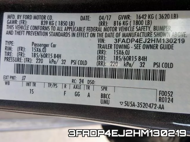 3FADP4EJ2HM130219 фото 2