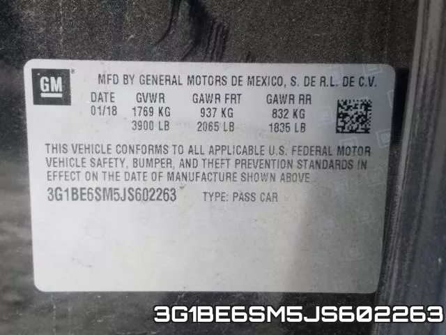 3G1BE6SM5JS602263 фото 2