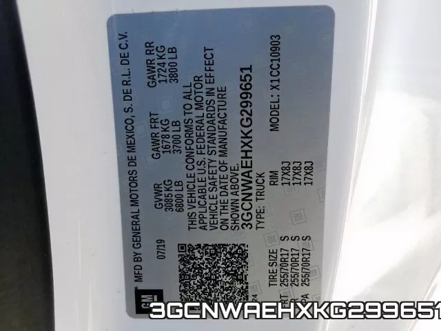 3GCNWAEHXKG299651 фото 2