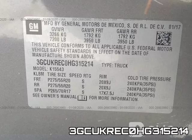 3GCUKREC0HG315214 фото 10