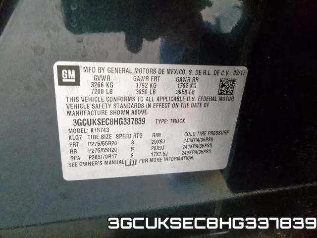 3GCUKSEC8HG337839 фото 2