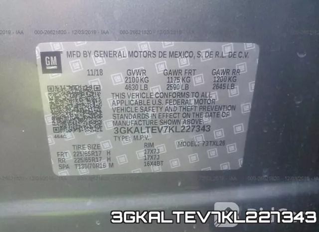 3GKALTEV7KL227343 фото 10