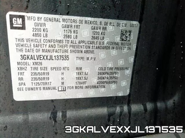 3GKALVEXXJL137535 фото 2