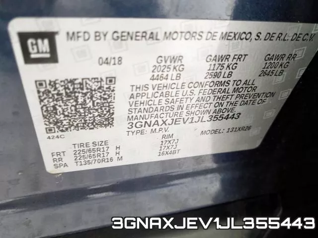 3GNAXJEV1JL355443 фото 2