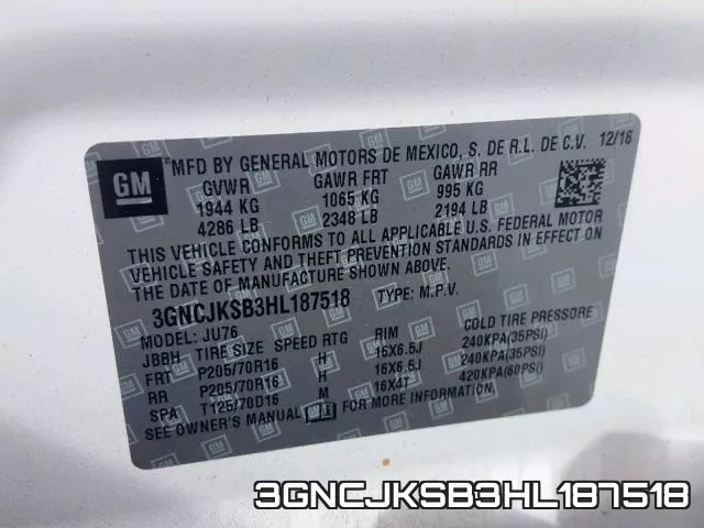 3GNCJKSB3HL187518 фото 2