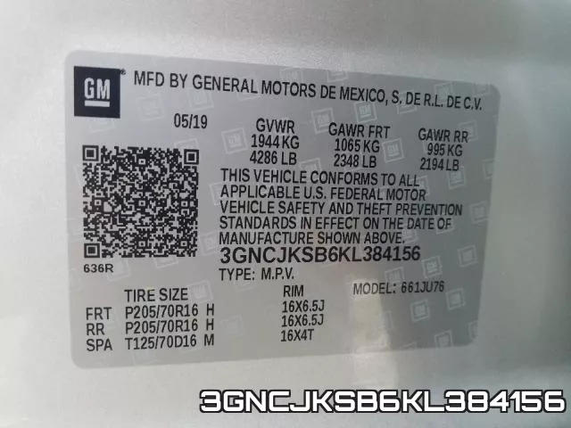 3GNCJKSB6KL384156 фото 2