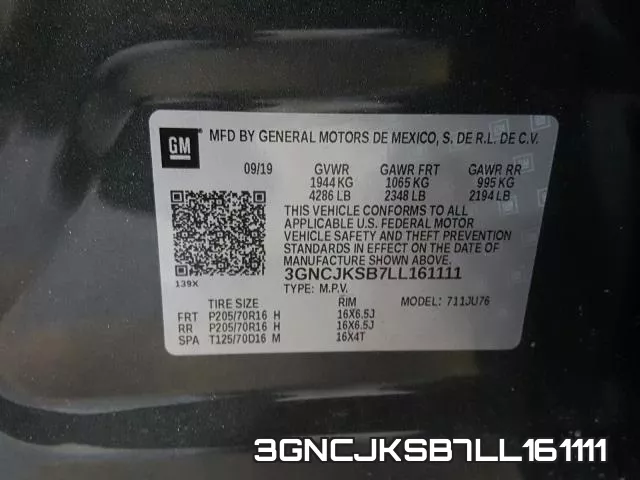 3GNCJKSB7LL161111 фото 2
