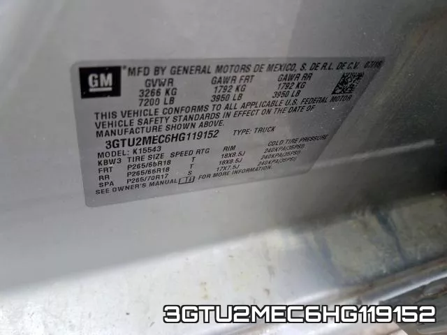 3GTU2MEC6HG119152 фото 2