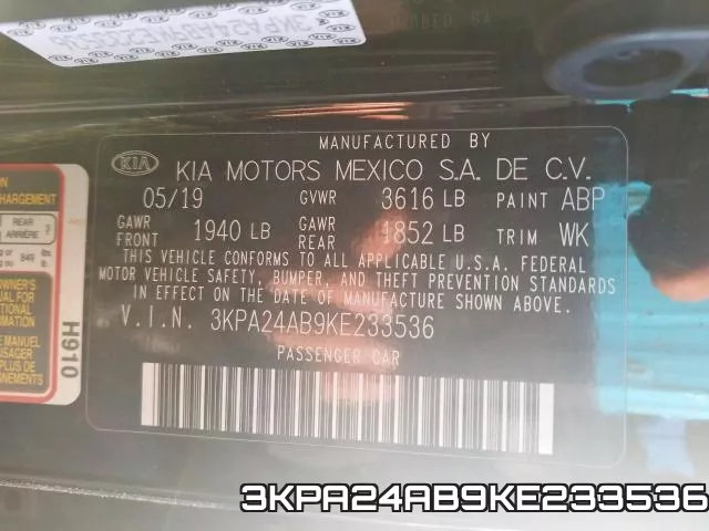 3KPA24AB9KE233536 фото 2