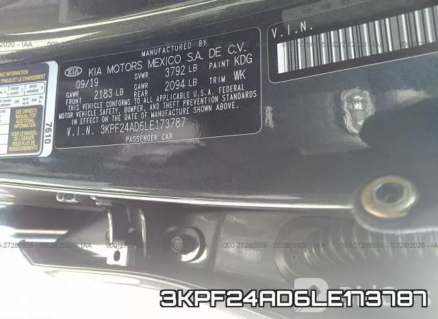 3KPF24AD6LE173787 фото 10