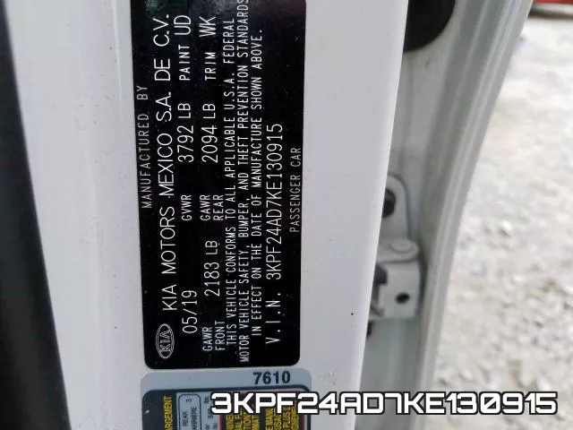 3KPF24AD7KE130915 фото 2