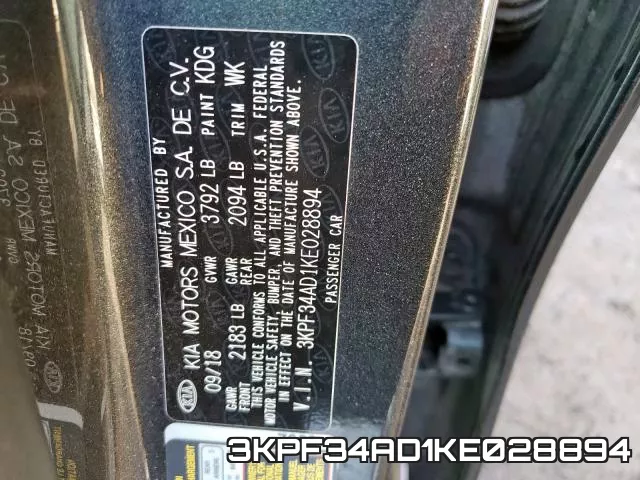 3KPF34AD1KE028894 фото 2
