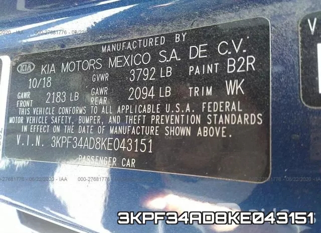 3KPF34AD8KE043151 фото 10