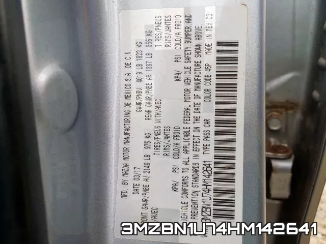 3MZBN1U74HM142641 фото 2