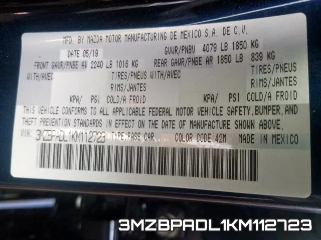 3MZBPADL1KM112723 фото 2