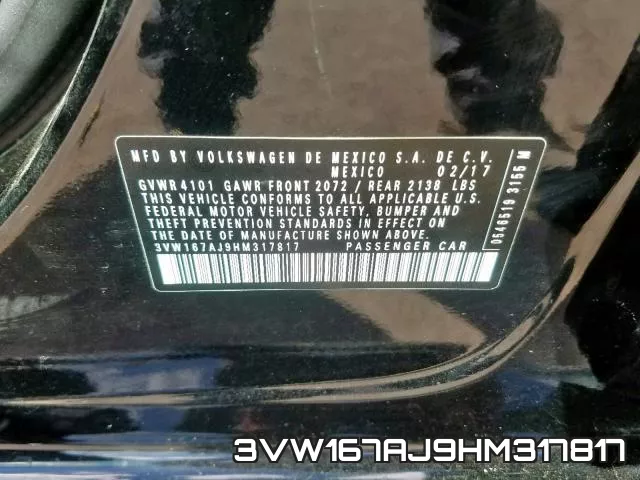 3VW167AJ9HM317817 фото 2