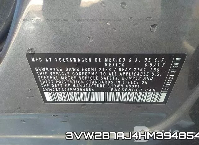 3VW2B7AJ4HM394854 фото 10