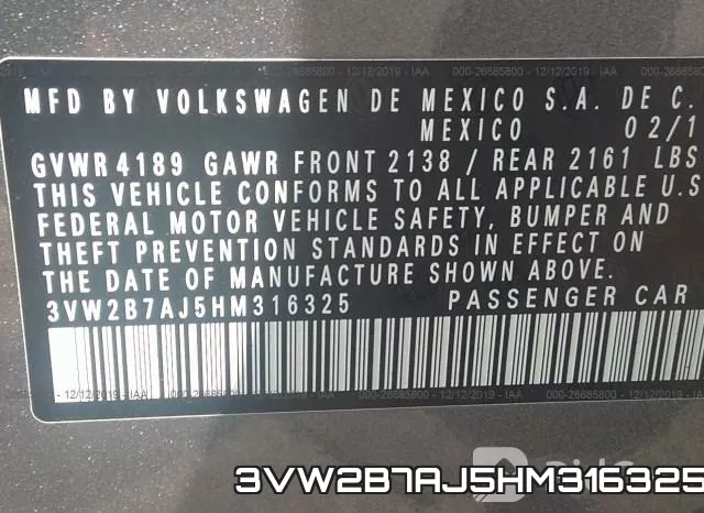 3VW2B7AJ5HM316325 фото 10