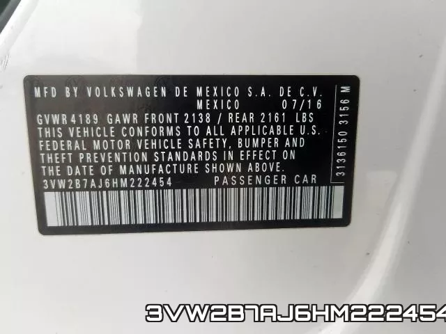 3VW2B7AJ6HM222454 фото 2