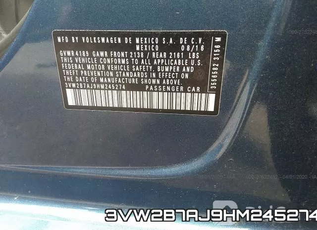 3VW2B7AJ9HM245274 фото 10