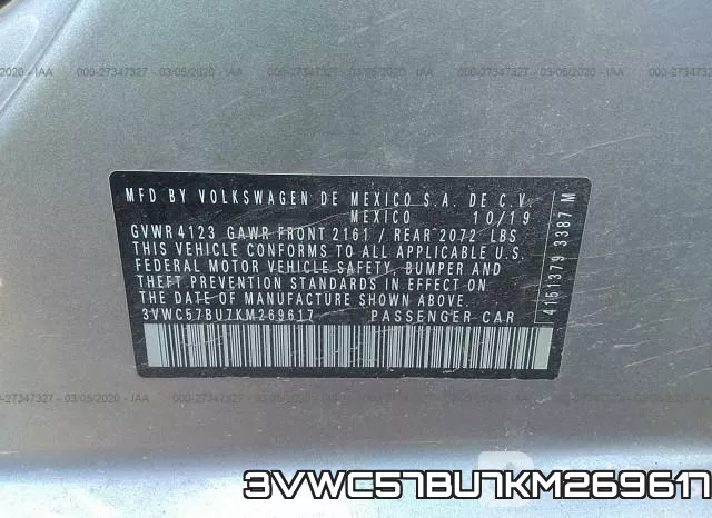 3VWC57BU7KM269617 фото 10