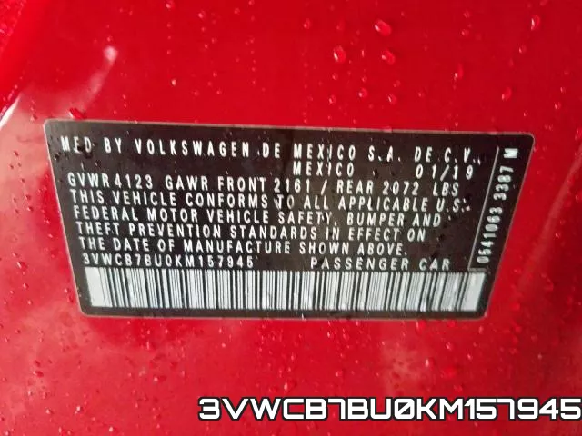 3VWCB7BU0KM157945 фото 2