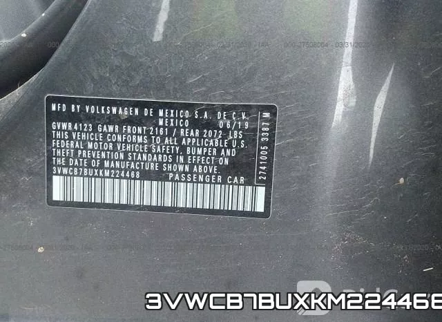 3VWCB7BUXKM224468 фото 10