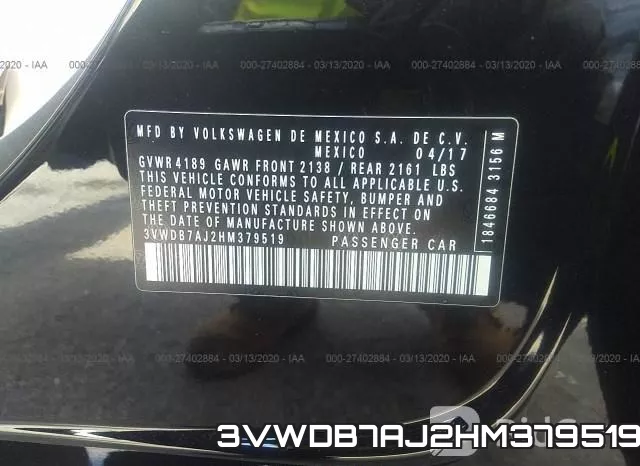 3VWDB7AJ2HM379519 фото 10