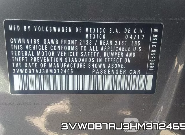 3VWDB7AJ3HM372465 фото 10