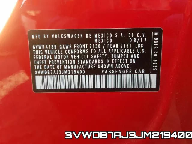3VWDB7AJ3JM219400 фото 2