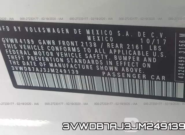 3VWDB7AJ3JM249139 фото 10