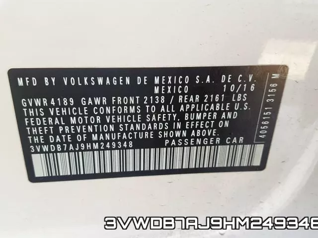 3VWDB7AJ9HM249348 фото 2