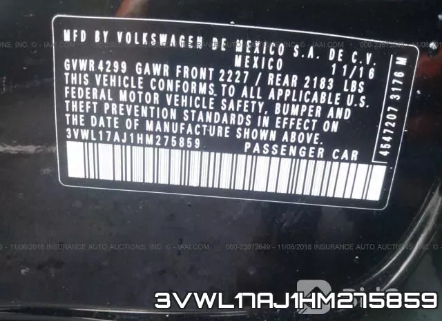 3VWL17AJ1HM275859 фото 10