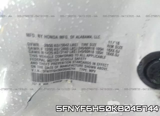 5FNYF6H50KB046744 фото 10