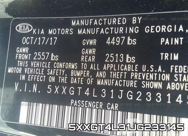 5XXGT4L31JG233145 фото 10