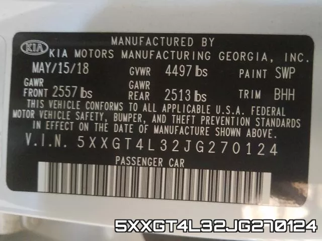 5XXGT4L32JG270124 фото 2