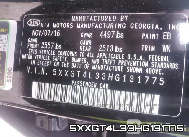 5XXGT4L33HG131775 фото 10