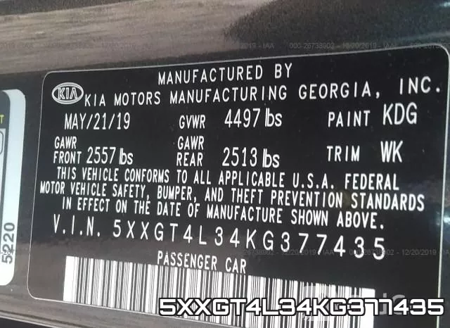 5XXGT4L34KG377435 фото 10